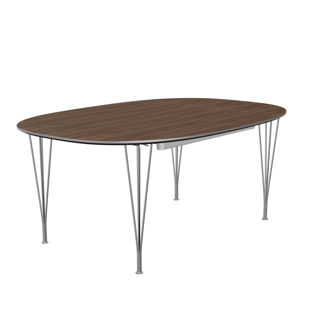 [product_category]-Fritz Hansen Superellipse Extendable Table Chrome/Walnut Veneer, 300x120 Cm-Fritz Hansen-B619-WAL001-SPAL-CST-FRI-2