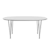 Fritz Hansen Superellipse Rozšiřitelná tabulka Chrome/White Fenix ​​Lamináty, 270x100 cm