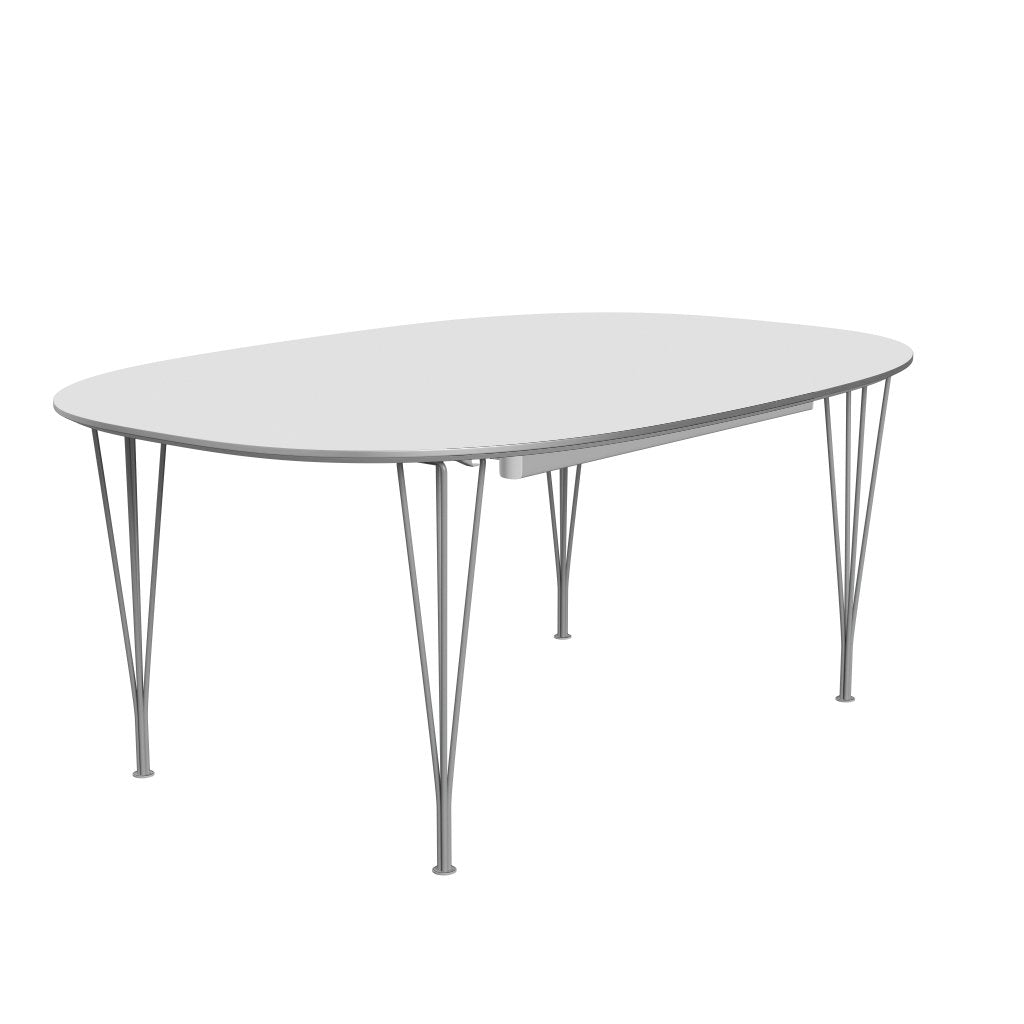 [product_category]-Fritz Hansen Superellipse Extendable Table Grey Powder Coated/White Fenix Laminates, 300x120 Cm-Fritz Hansen-B619-FXWHL-SPAL-GRBA-FRI-2