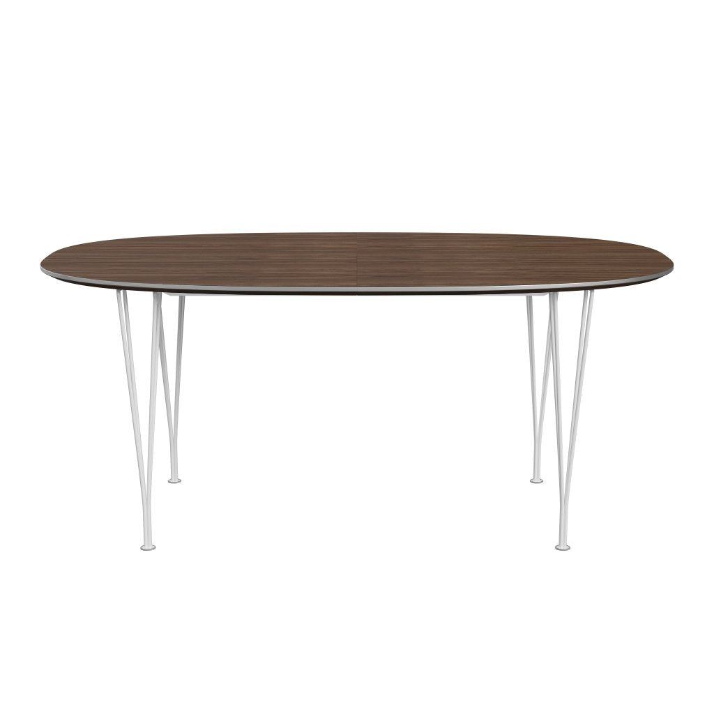 [product_category]-Fritz Hansen Superellipse Extendable Table White/Walnut Veneer, 270x100 Cm-Fritz Hansen-B620-WAL001-SPAL-DRWH-FRI-1