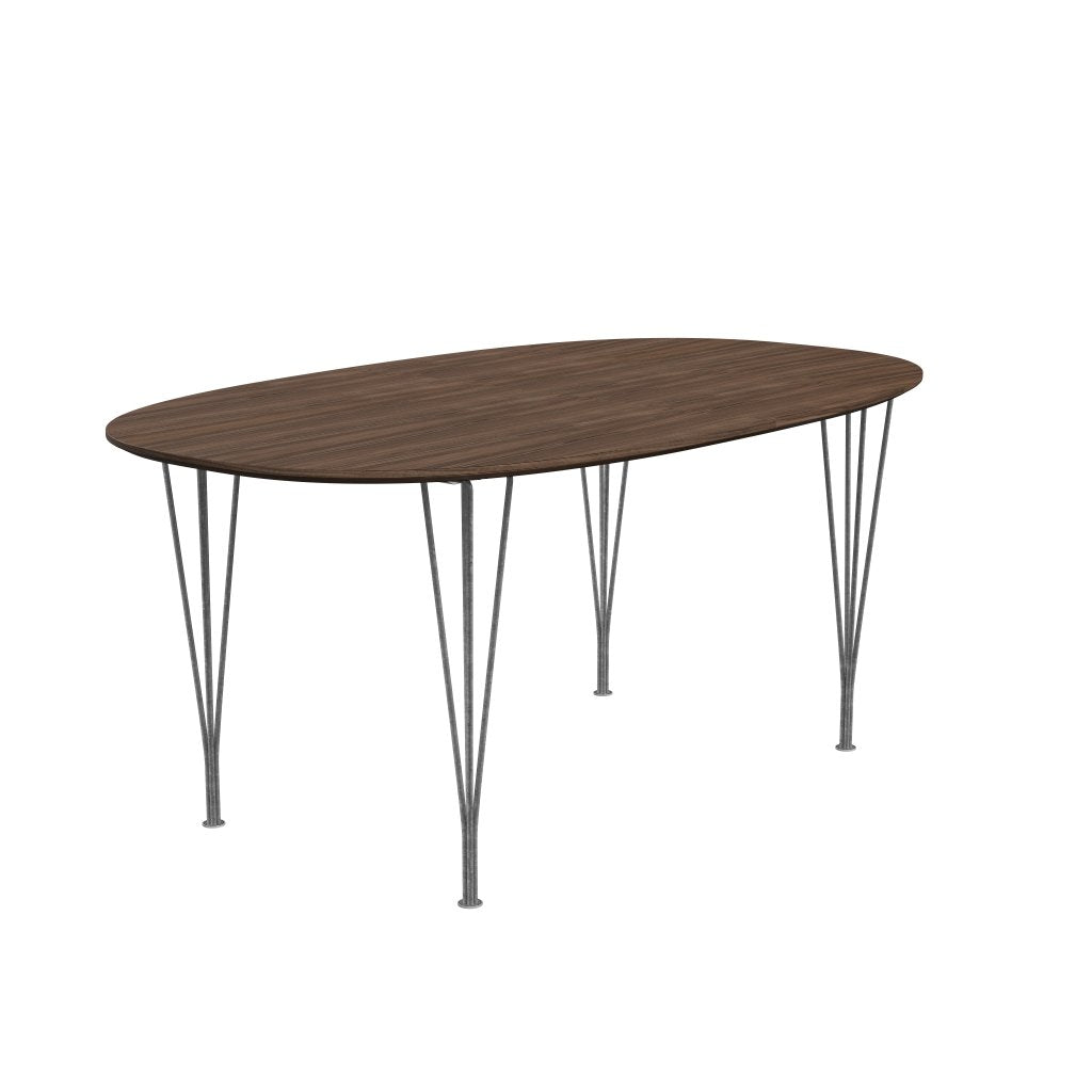 [product_category]-Fritz Hansen Superellipse Extending Table Silver Grey/Walnut Veneer With Walnut Table Edge, 270x100 Cm-Fritz Hansen-B620-WAL001-WAL001-SIGREY-FRI-2