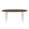 Fritz Hansen Superellipse Rozšiřující stůl Silvergrey/Walnut dýha, 270x100 cm