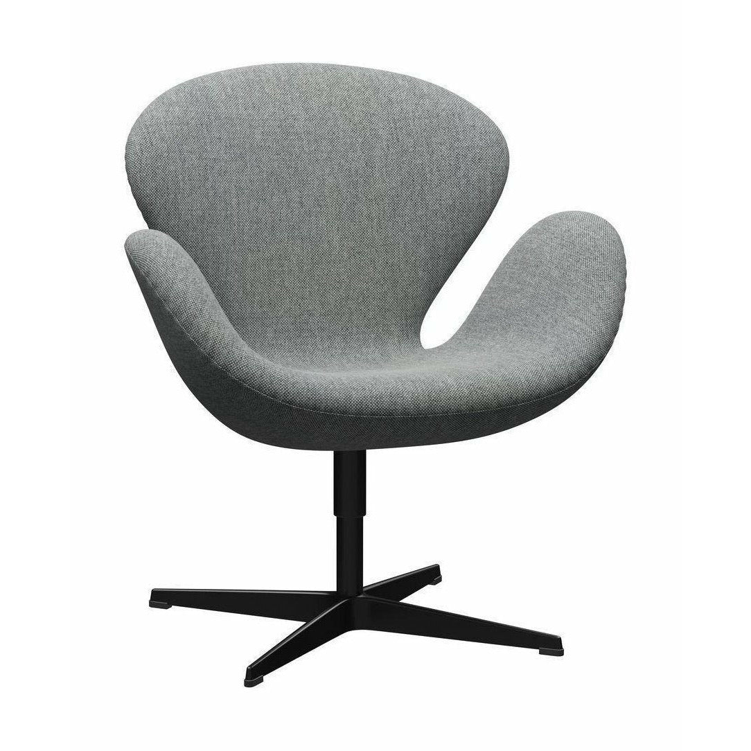 [product_category]-Fritz Hansen Svanen Lounge Chair Fabric, Black/Grey Hallingdal 0116-Fritz Hansen-3320-Hallingdal-0116-FRI-1