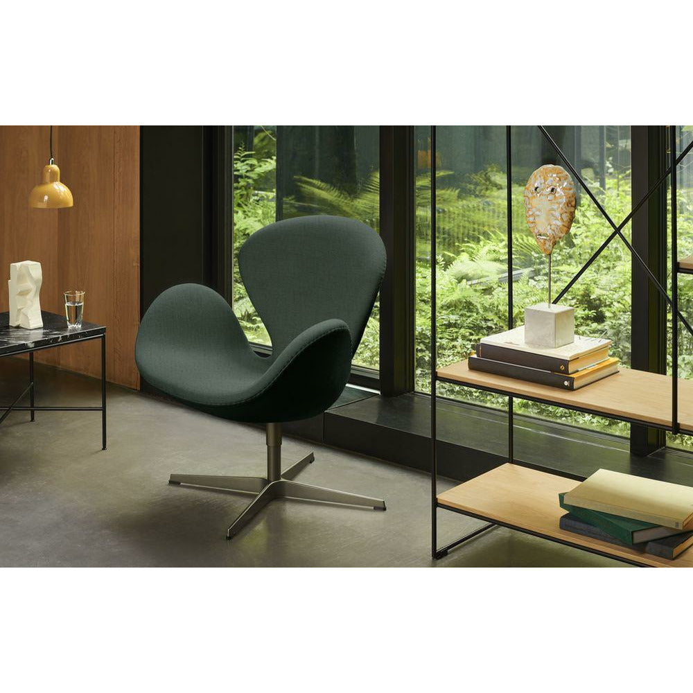 [product_category]-Fritz Hansen Svanen Lounge Chair Fabric, Silver Grey/Christianshavn 1131 Red-Fritz Hansen-3320-Christianshavn-1131-FRI-2