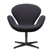  Swan™ Lounge Chair Black Lacquered/Capture Blue Charcoal