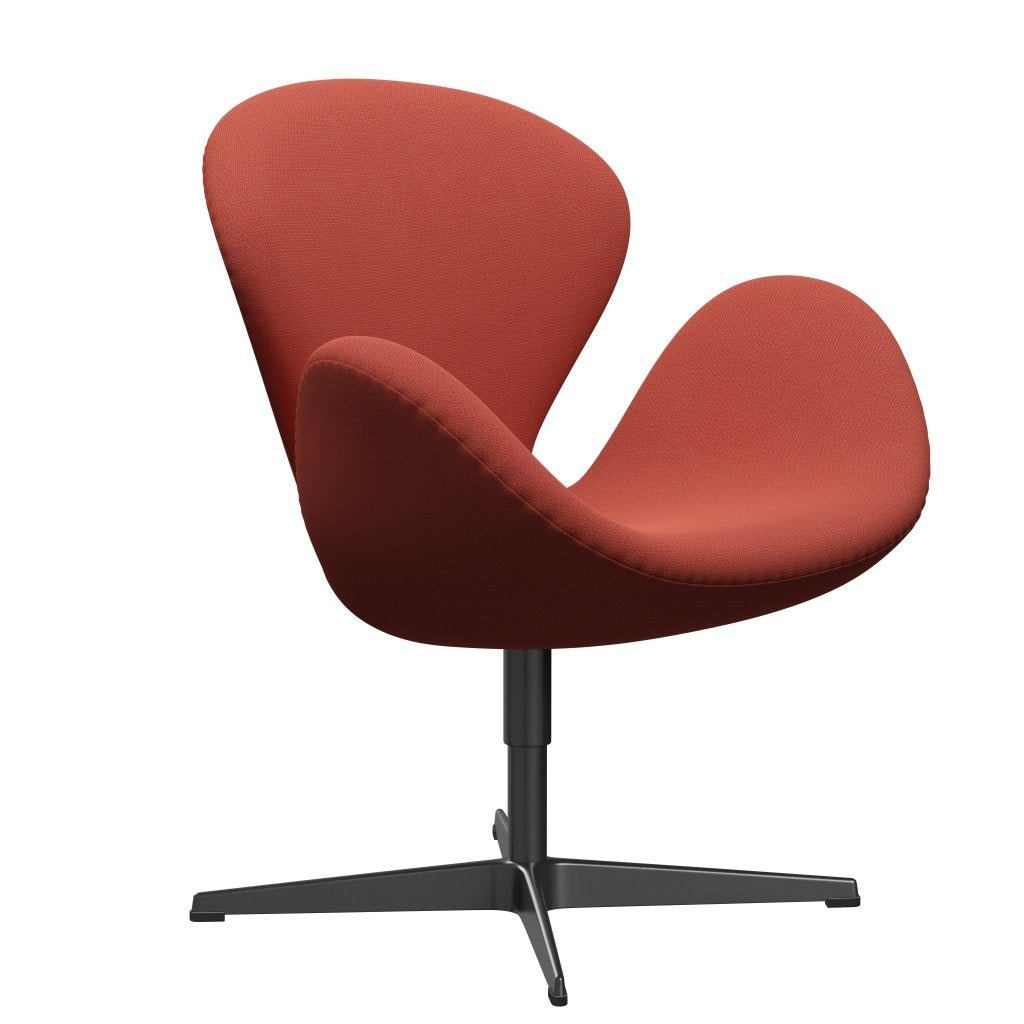 [product_category]-Fritz Hansen Swan Lounge Chair, Black Lacquered/Capture Orange Dark-Fritz Hansen-3320-CP4702-BLLA-FRI-2