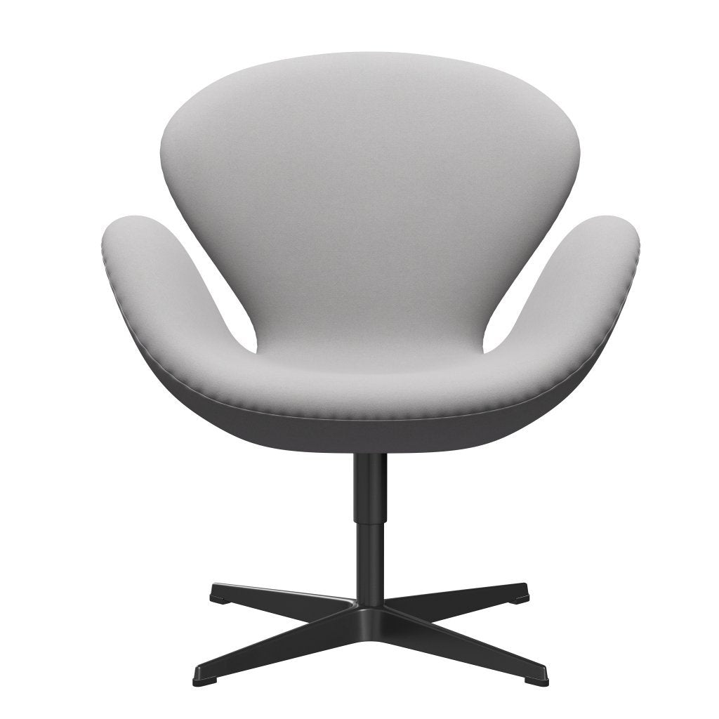 [product_category]-Fritz Hansen Swan Lounge Chair, Black Lacquered/Comfort White/Grey-Fritz Hansen-3320-C01161-BLLA-FRI-1