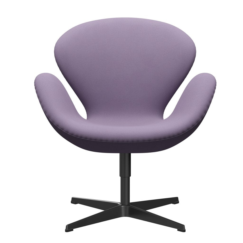[product_category]-Fritz Hansen Swan Lounge Chair, Black Lacquered/Comfort White/Light Violet-Fritz Hansen-3320-C01043-BLLA-FRI-1