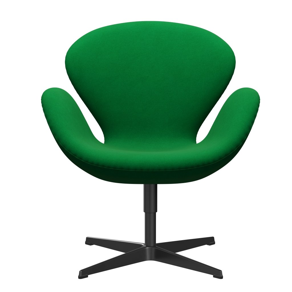 [product_category]-Fritz Hansen Swan Lounge Chair, Black Lacquered/Divina Grass Green-Fritz Hansen-3320-DIV922-BLLA-FRI-1