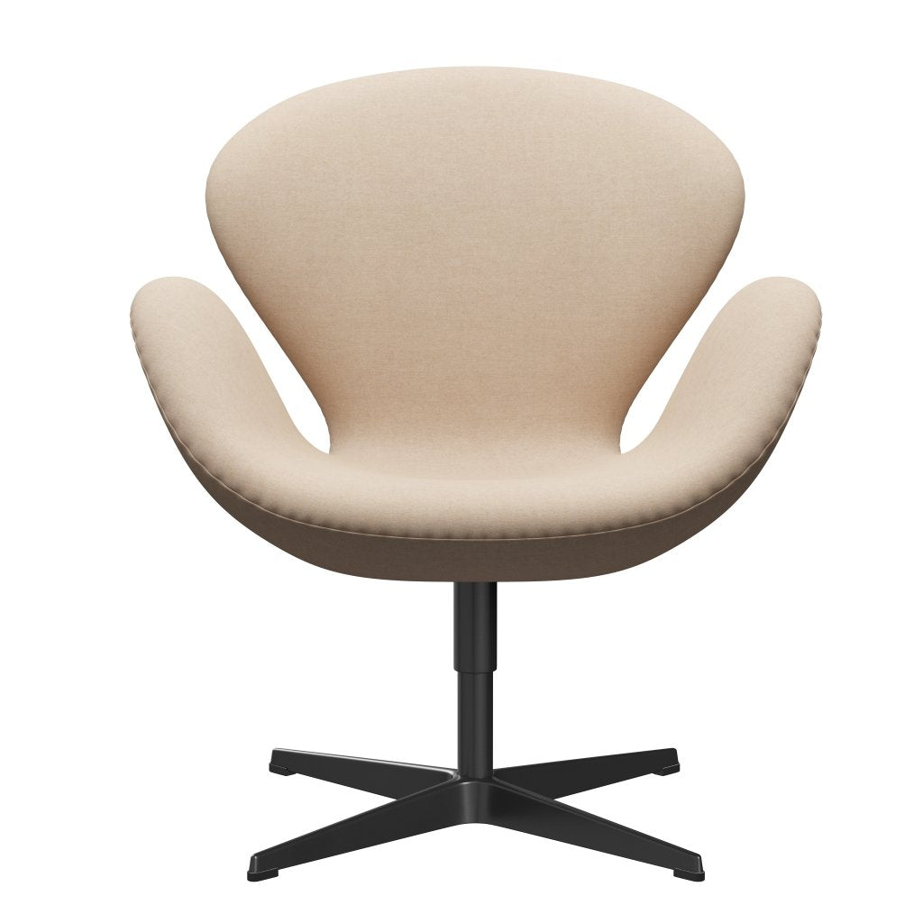 [product_category]-Fritz Hansen Swan Lounge Chair, Black Lacquered/Divina Md Crème-Fritz Hansen-3320-DMD203-BLLA-FRI-1
