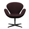  Swan™ Lounge Chair Black Lacquered/Divina Md Wine Red