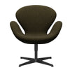  Swan™ Lounge Chair Black Lacquered/Divina Melange Dusty Olive