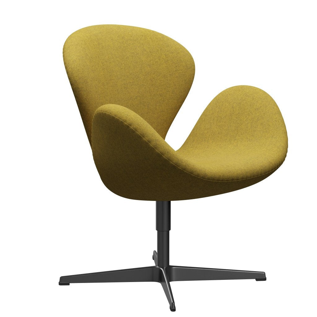 [product_category]-Fritz Hansen Swan Lounge Chair, Black Lacquered/Divina Melange Yellow-Fritz Hansen-3320-DIM427-BLLA-FRI-2