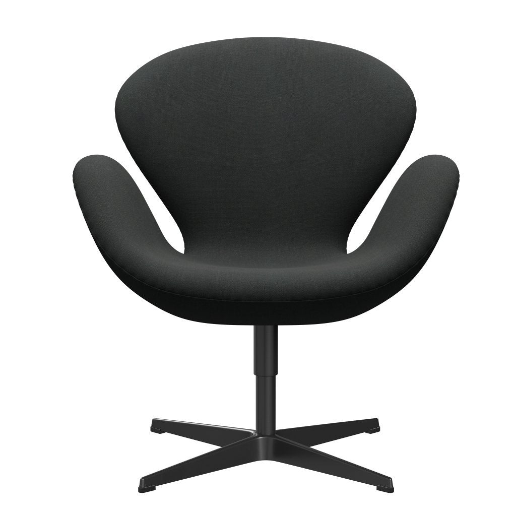 [product_category]-Fritz Hansen Swan Lounge Chair, Black Lacquered/Fiord Charcoal Grey-Fritz Hansen-3320-FIO382-BLLA-FRI-1