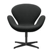 Fritz Hansen Swan™ Lounge Chair, Black Lacquered/Fiord Charcoal Grey