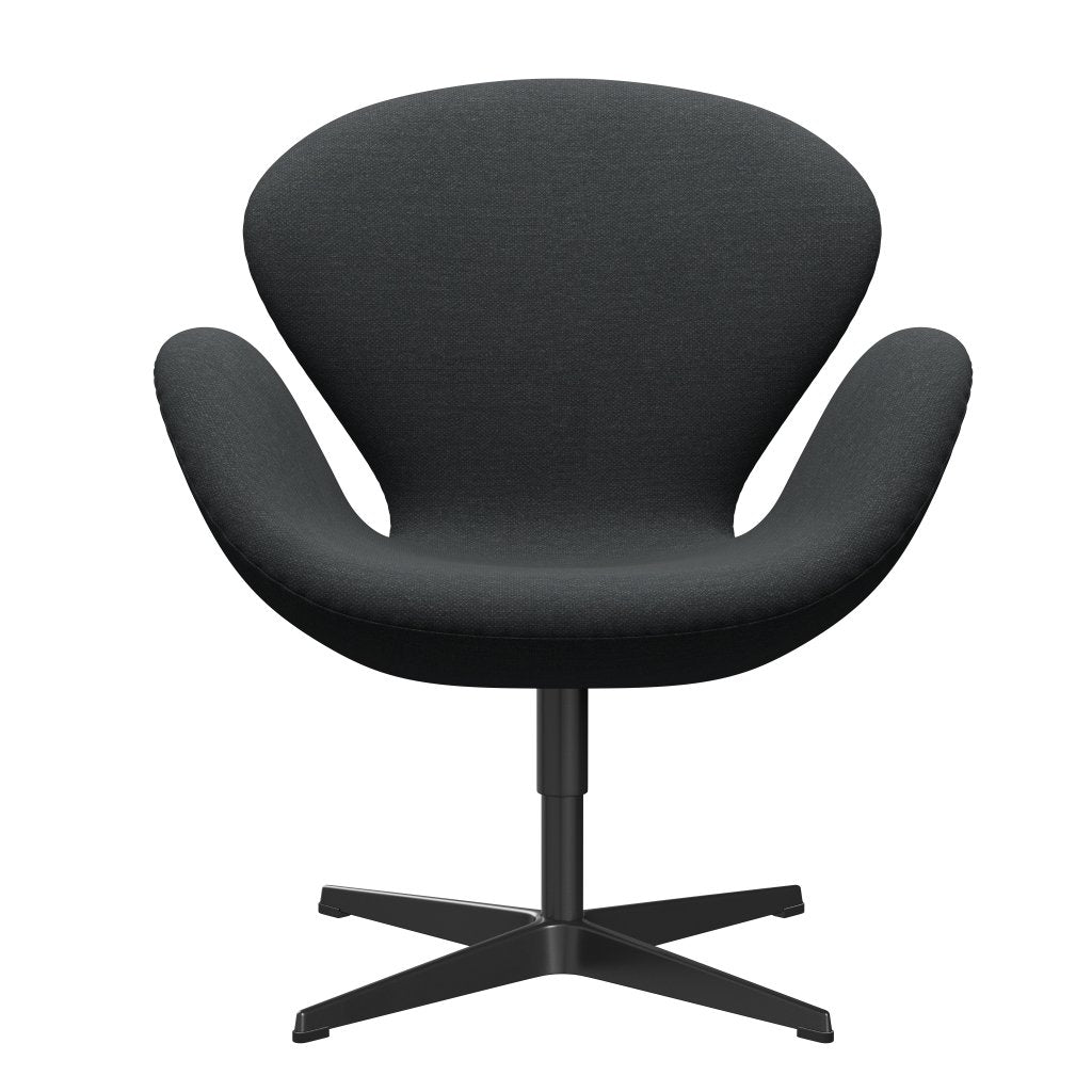 [product_category]-Fritz Hansen Swan Lounge Chair, Black Lacquered/Fiord Dark Grey Multicoloured-Fritz Hansen-3320-FIO191-BLLA-FRI-1
