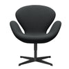Fritz Hansen Swan™ Lounge Chair, Black Lacquered/Fiord Dark Grey Multicoloured