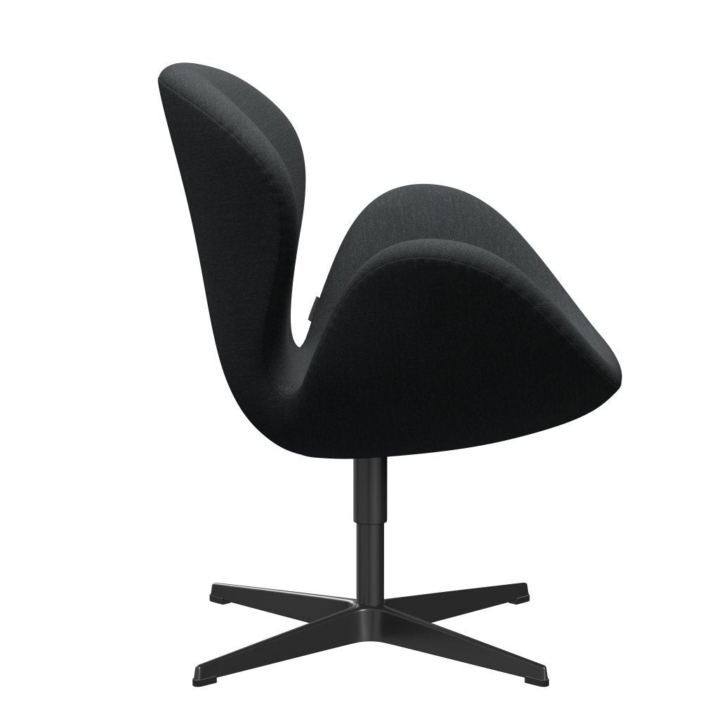 [product_category]-Fritz Hansen Swan Lounge Chair, Black Lacquered/Fiord Dark Grey Multicoloured-Fritz Hansen-3320-FIO191-BLLA-FRI-3