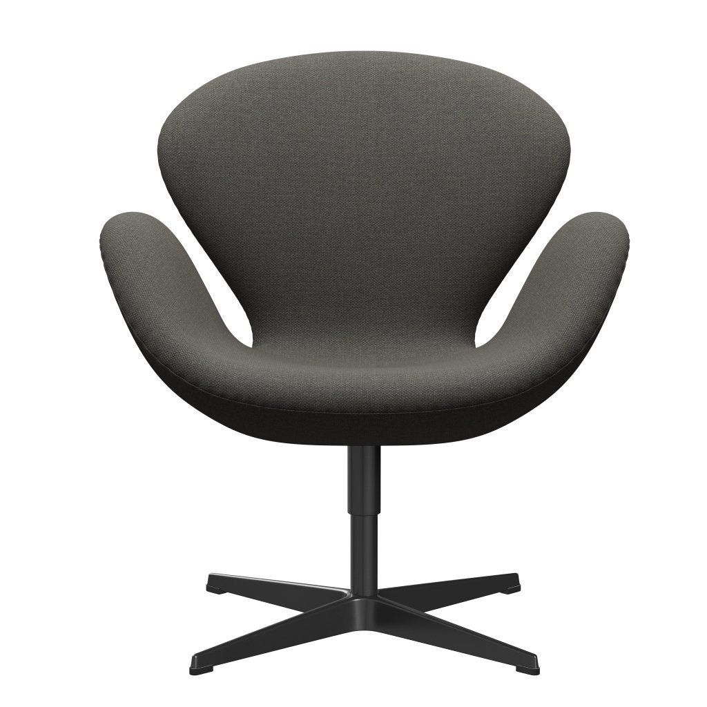 [product_category]-Fritz Hansen Swan Lounge Chair, Black Lacquered/Fiord Dark Grey/Stone-Fritz Hansen-3320-FIO371-BLLA-FRI-1