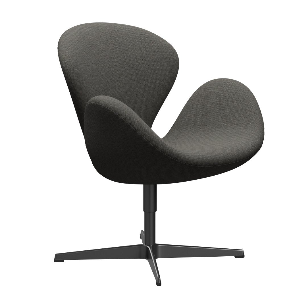 [product_category]-Fritz Hansen Swan Lounge Chair, Black Lacquered/Fiord Dark Grey/Stone-Fritz Hansen-3320-FIO371-BLLA-FRI-2