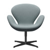 Fritz Hansen Swan™ Lounge Chair, Black Lacquered/Fiord Green/Blue/Stone