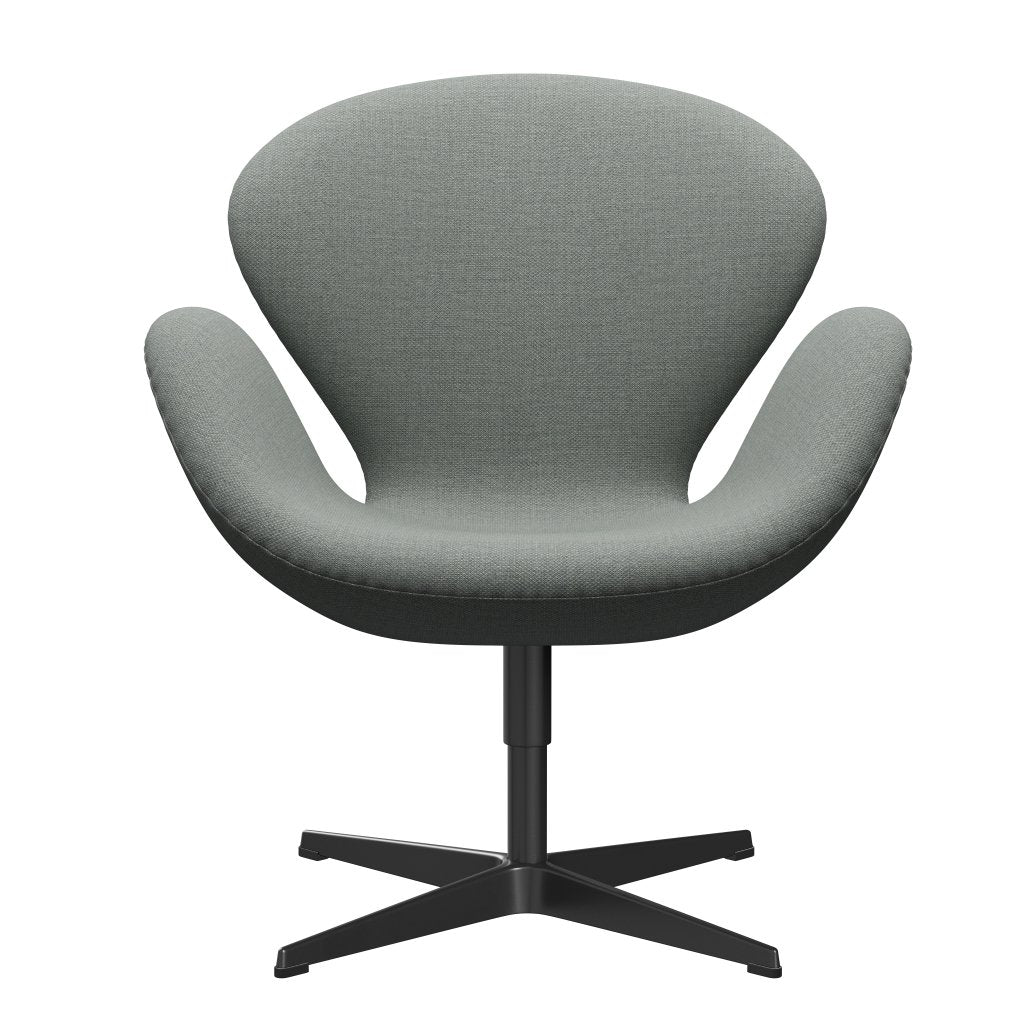 [product_category]-Fritz Hansen Swan Lounge Chair, Black Lacquered/Fiord Medium Grey-Fritz Hansen-3320-FIO151-BLLA-FRI-1