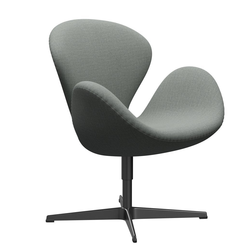 [product_category]-Fritz Hansen Swan Lounge Chair, Black Lacquered/Fiord Medium Grey-Fritz Hansen-3320-FIO151-BLLA-FRI-2