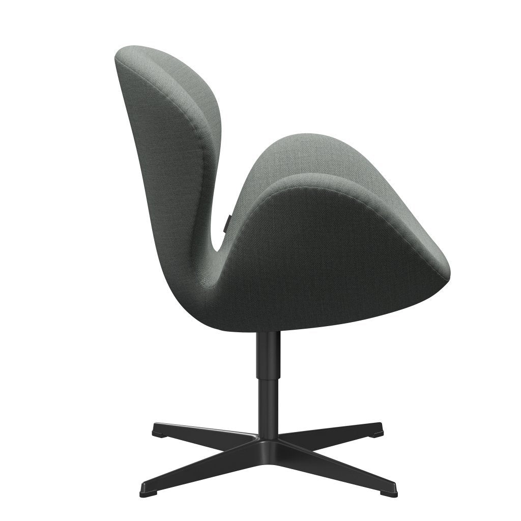 [product_category]-Fritz Hansen Swan Lounge Chair, Black Lacquered/Fiord Medium Grey-Fritz Hansen-3320-FIO151-BLLA-FRI-3