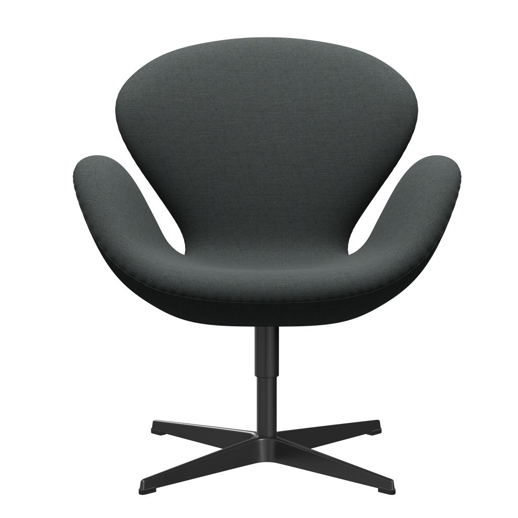 [product_category]-Fritz Hansen Swan Lounge Chair, Black Lacquered/Fiord Medium Grey/Dark Grey-Fritz Hansen-3320-FIO171-BLLA-FRI-1