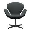 Fritz Hansen Swan™ Lounge Chair, Black Lacquered/Fiord Medium Grey/Dark Grey