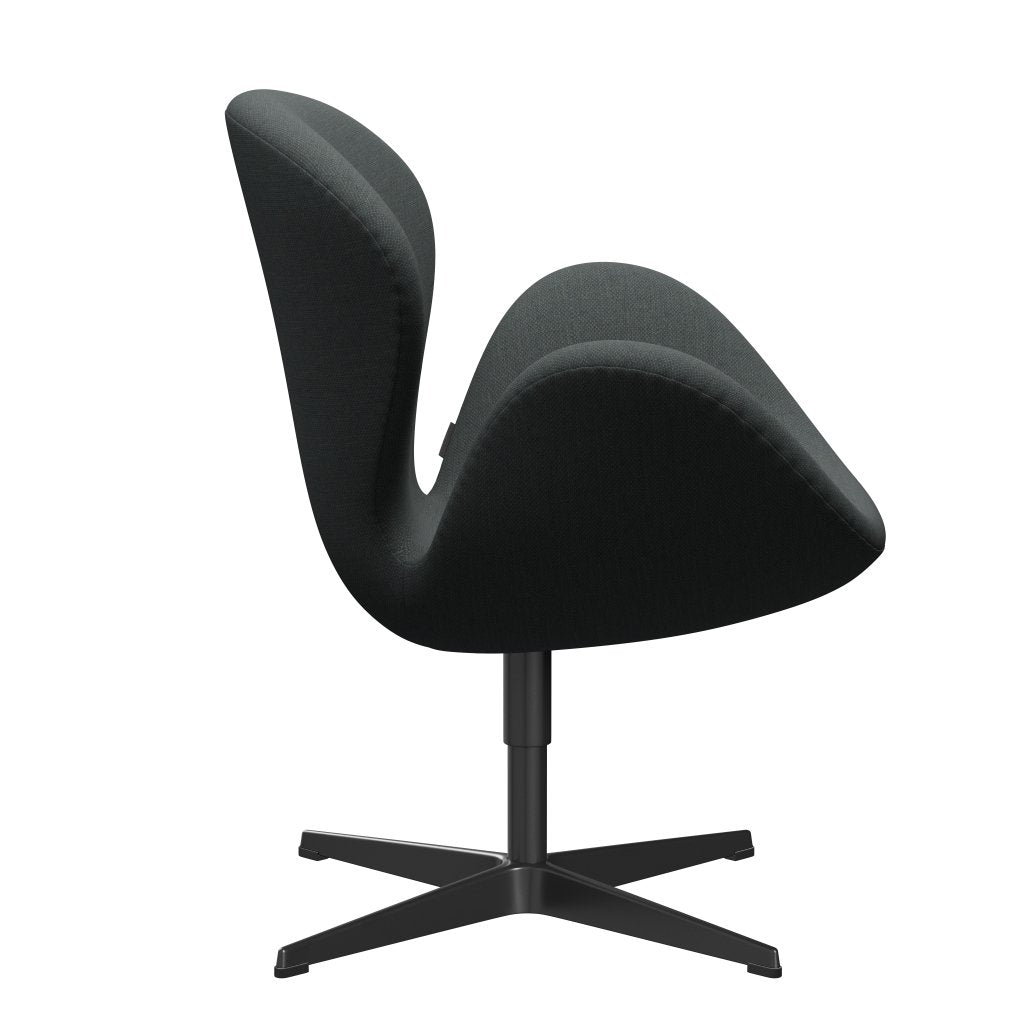 [product_category]-Fritz Hansen Swan Lounge Chair, Black Lacquered/Fiord Medium Grey/Dark Grey-Fritz Hansen-3320-FIO171-BLLA-FRI-3
