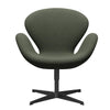  Swan™ Lounge Chair Black Lacquered/Fiord Olive Green/Medium Green