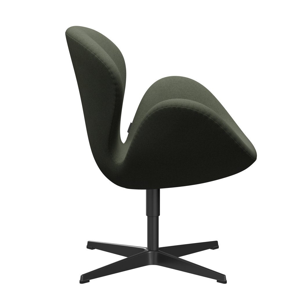 [product_category]-Fritz Hansen Swan Lounge Chair, Black Lacquered/Fiord Olive Green/Medium Green-Fritz Hansen-3320-FIO961-BLLA-FRI-3