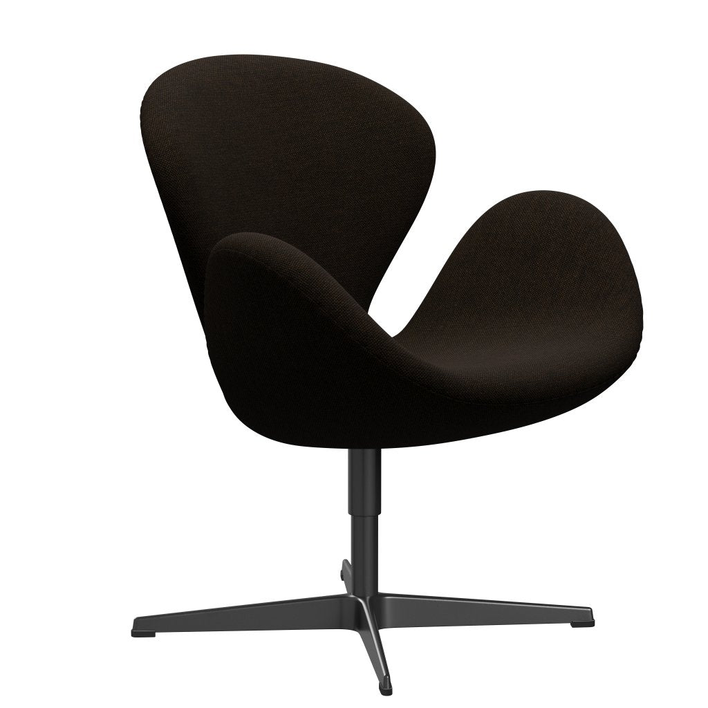[product_category]-Fritz Hansen Swan Lounge Chair, Black Lacquered/Hallingdal Black/Brown-Fritz Hansen-3320-HAL370-BLLA-FRI-2