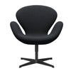 Fritz Hansen Swan™ Lounge Chair, Black Lacquered/Hallingdal Violet/Green