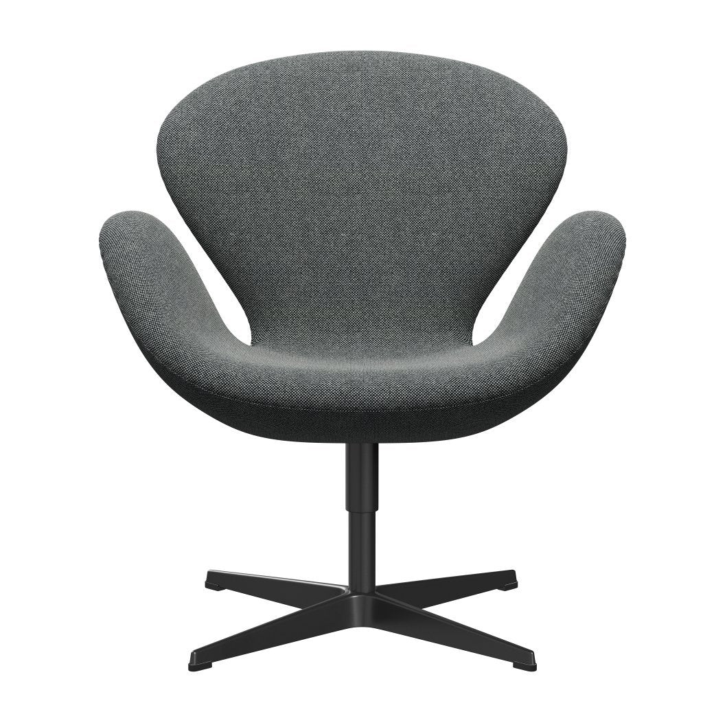 [product_category]-Fritz Hansen Swan Lounge Chair, Black Lacquered/Hallingdal White Black-Fritz Hansen-3320-HAL166-BLLA-FRI-1