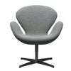 Fritz Hansen Swan™ Lounge Chair, Black Lacquered/Hallingdal White Grey