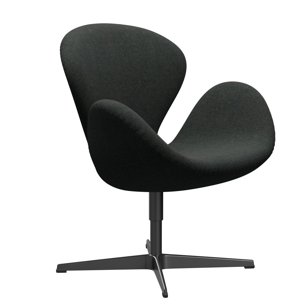 [product_category]-Fritz Hansen Swan Lounge Chair, Black Lacquered/Re Wool Black/Natural-Fritz Hansen-3320-REW198-BLLA-FRI-2