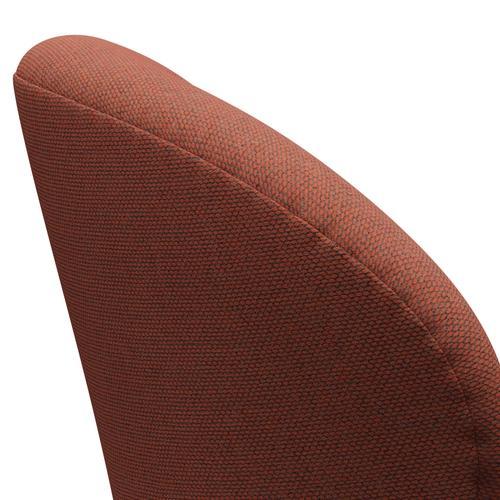 [product_category]-Fritz Hansen Swan Lounge Chair, Black Lacquered/Re Wool Coral Red/Natural-Fritz Hansen-3320-REW558-BLLA-FRI-5
