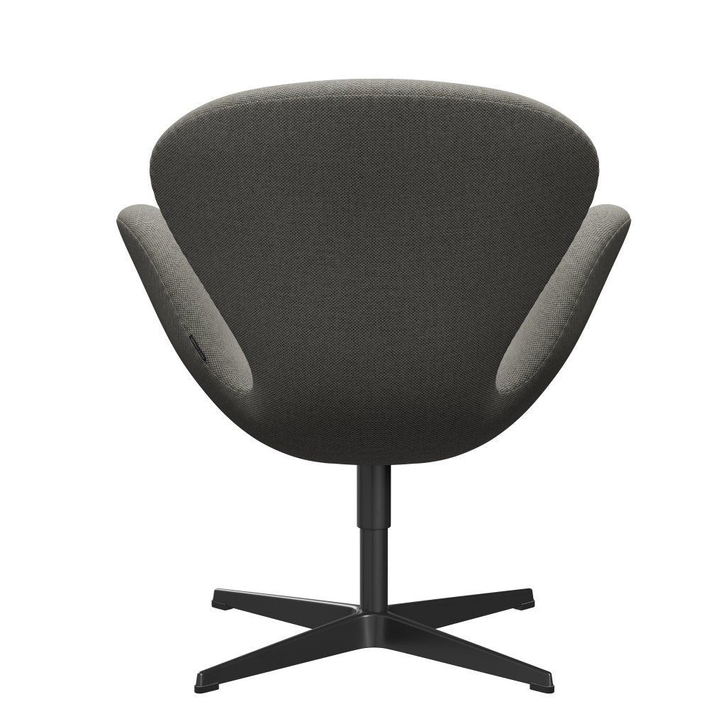 [product_category]-Fritz Hansen Swan Lounge Chair, Black Lacquered/Re Wool Grey White/Plain-Fritz Hansen-3320-REW128-BLLA-FRI-4