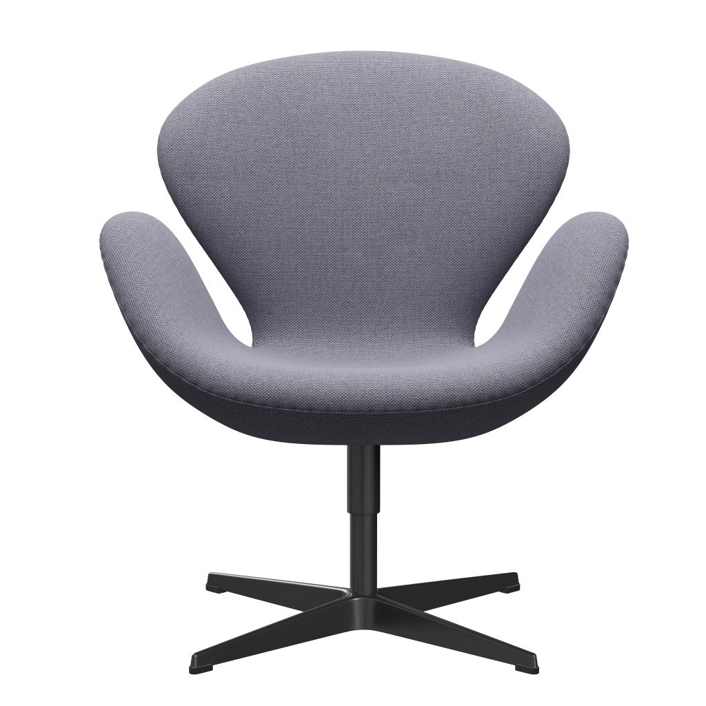 [product_category]-Fritz Hansen Swan Lounge Chair, Black Lacquered/Re Wool Lavender/Natural-Fritz Hansen-3320-REW658-BLLA-FRI-1