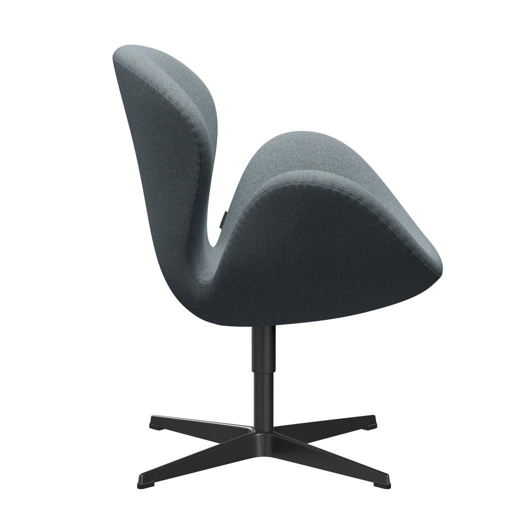 [product_category]-Fritz Hansen Swan Lounge Chair, Black Lacquered/Re Wool Light Blue/Natural-Fritz Hansen-3320-REW718-BLLA-FRI-3