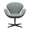 Fritz Hansen Swan™ Lounge Chair, Black Lacquered/Re Wool Pale Aqua
