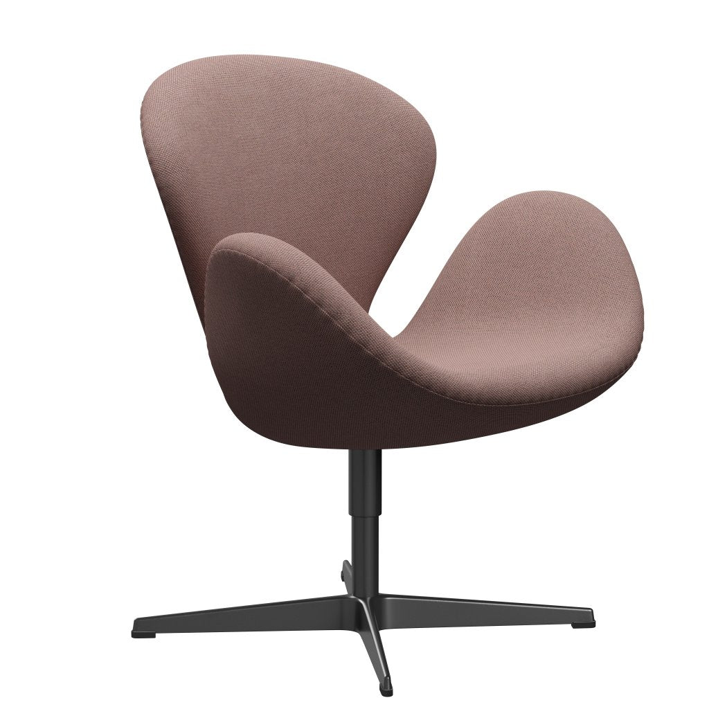 [product_category]-Fritz Hansen Swan Lounge Chair, Black Lacquered/Re Wool Soft Pink/Natural-Fritz Hansen-3320-REW648-BLLA-FRI-2