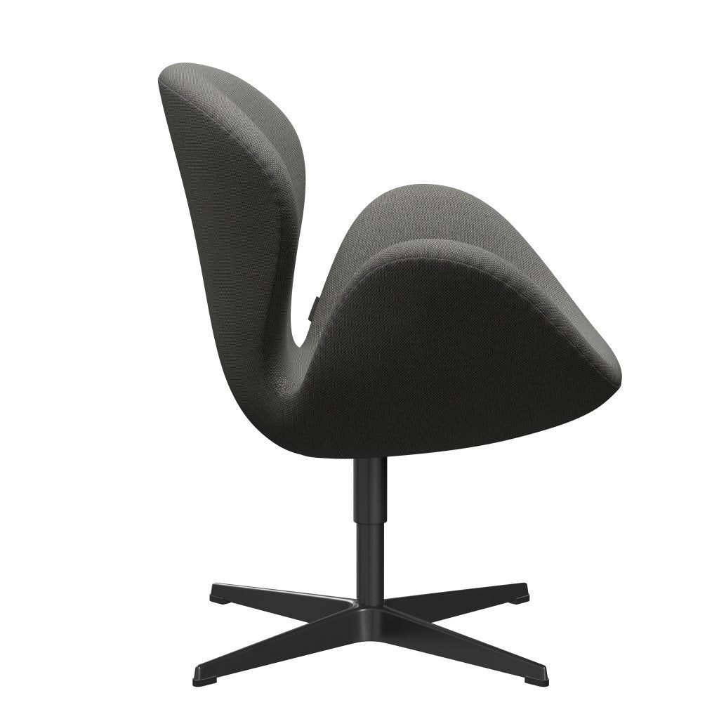 [product_category]-Fritz Hansen Swan Lounge Chair, Black Lacquered/Re Wool Taupe/Natural-Fritz Hansen-3320-REW158-BLLA-FRI-3