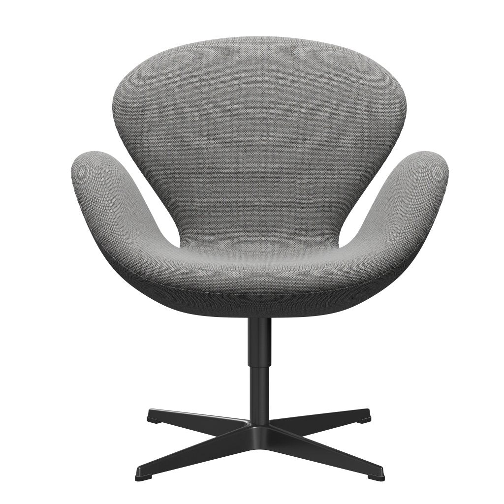 [product_category]-Fritz Hansen Swan Lounge Chair, Black Lacquered/Re Wool Wool White/Natural-Fritz Hansen-3320-REW108-BLLA-FRI-1