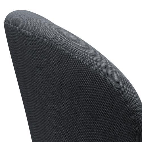 [product_category]-Fritz Hansen Swan Lounge Chair, Black Lacquered/Rime Black/Grey-Fritz Hansen-3320-RIM741-BLLA-FRI-5
