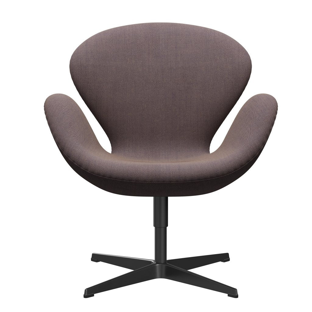 [product_category]-Fritz Hansen Swan Lounge Chair, Black Lacquered/Rime Blue/Orange-Fritz Hansen-3320-RIM731-BLLA-FRI-1