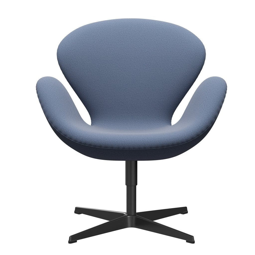 [product_category]-Fritz Hansen Swan Lounge Chair, Black Lacquered/Rime Blue/White-Fritz Hansen-3320-RIM721-BLLA-FRI-1