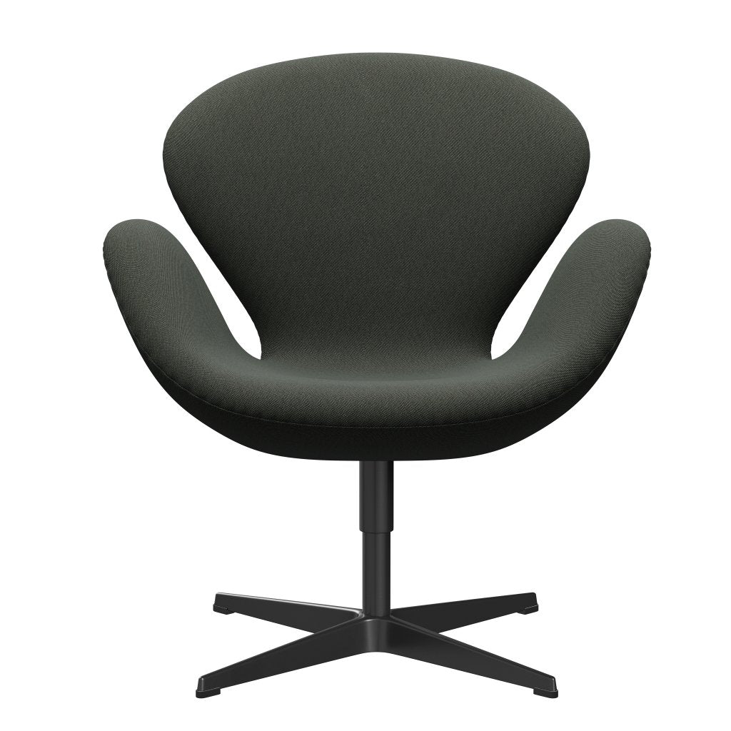 [product_category]-Fritz Hansen Swan Lounge Chair, Black Lacquered/Rime Brown/Moss Green-Fritz Hansen-3320-RIM981-BLLA-FRI-1